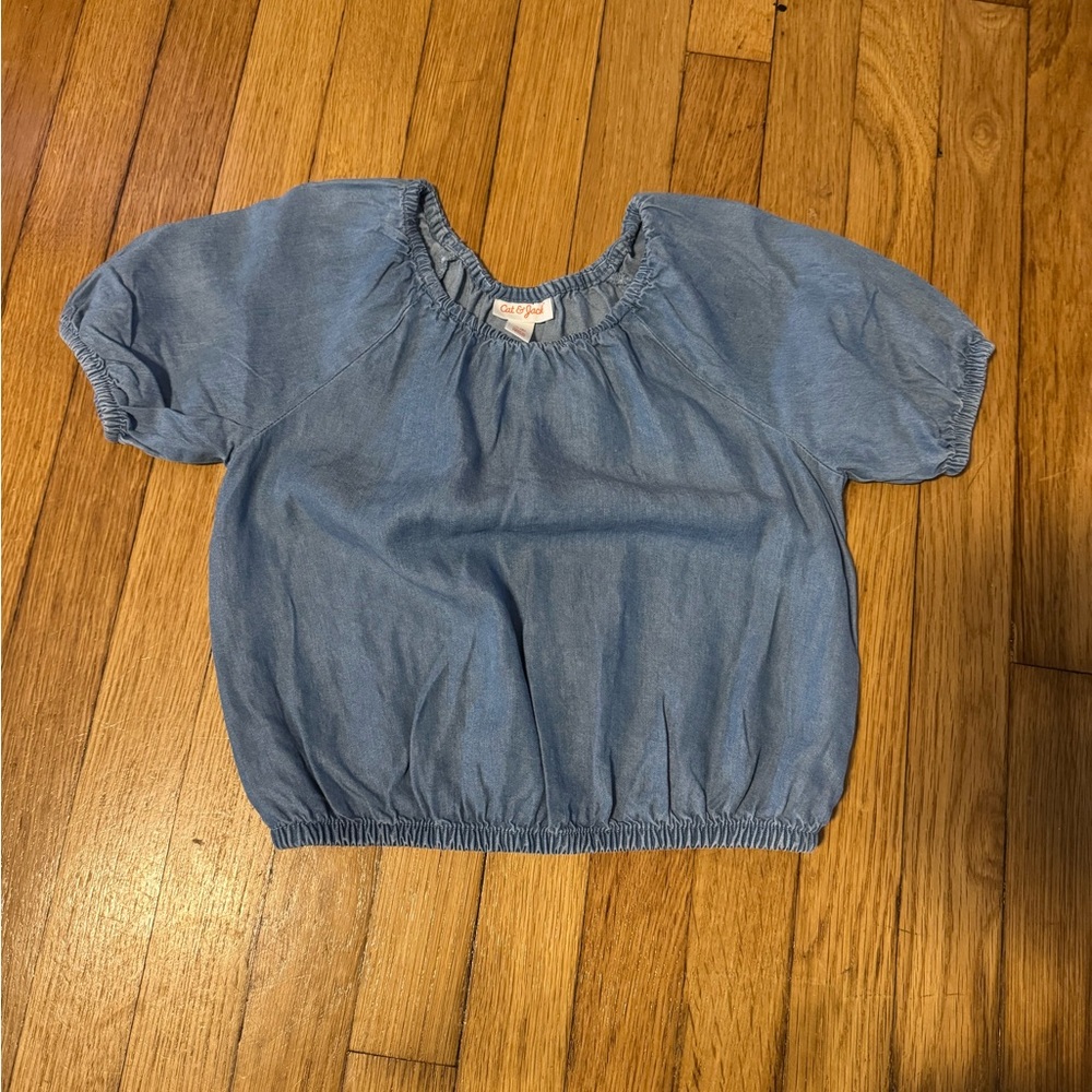 Cat & Jack Blue Kids Top Blouse size M 8